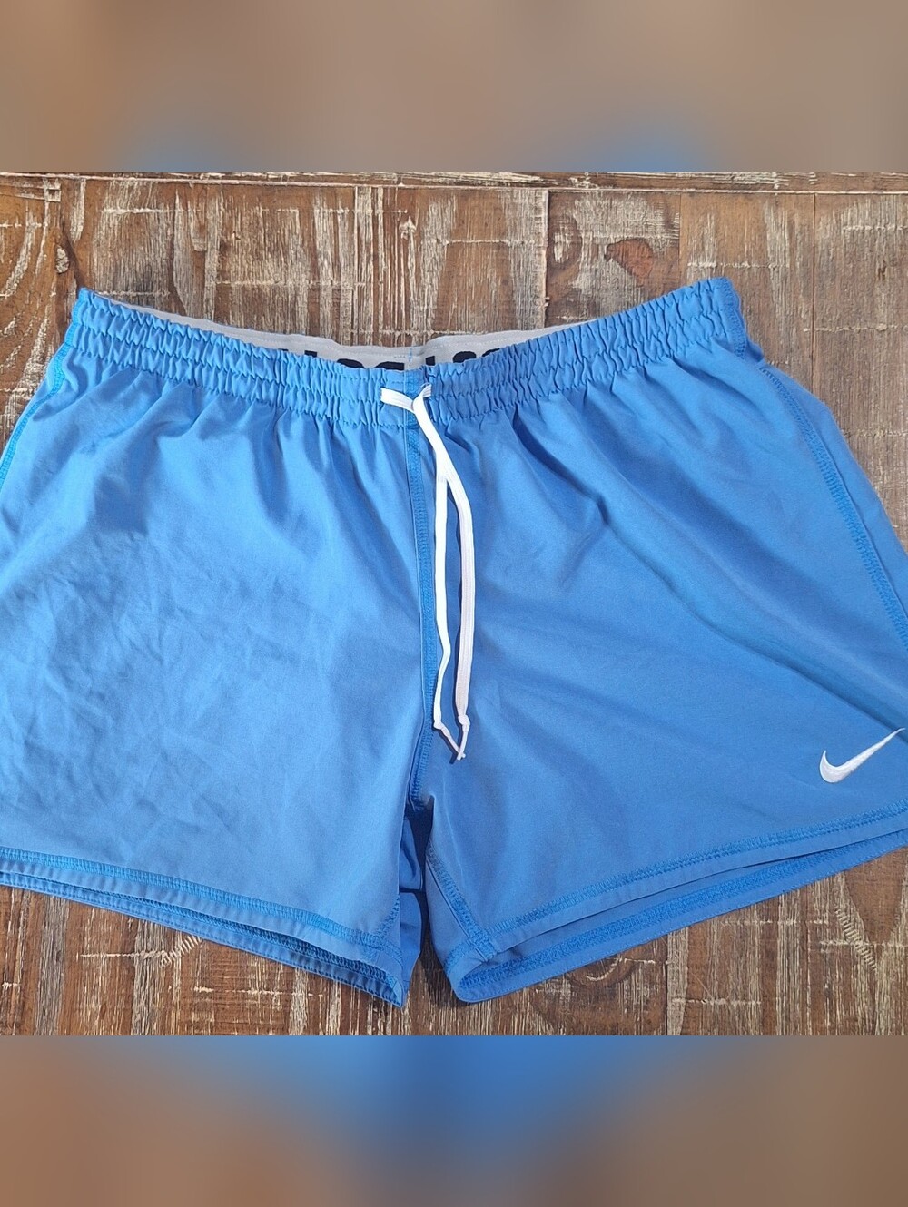 Nike Women's Dri-Fit Running Athletic Shorts Blue Size M Lined Shorts Logo